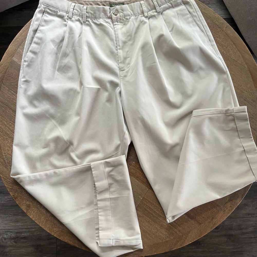 Dockers Mens 38x29 Khaki Pants Tan Pleated‎ Front Relaxed Fit, Vintage